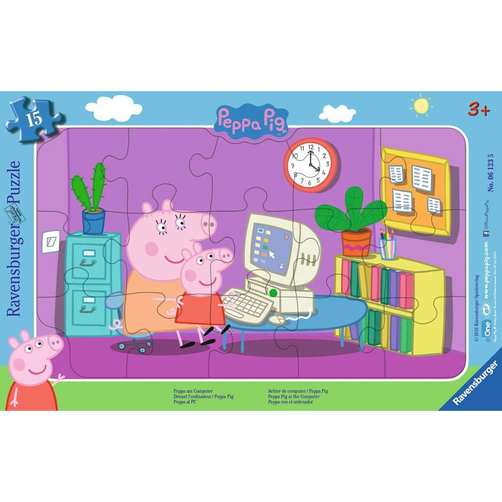 Ravensburger | Peppa am Computer | Kinderpuzzle | 15 Teile