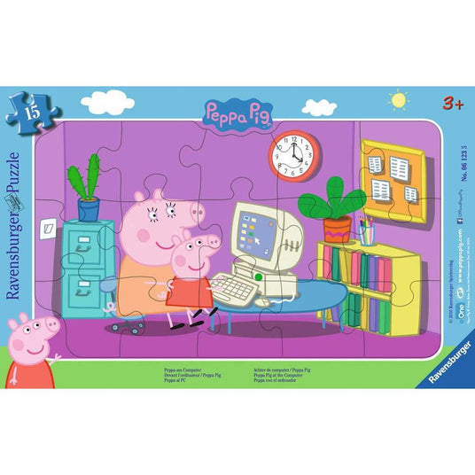 Ravensburger | Peppa am Computer | Kinderpuzzle | 15 Teile