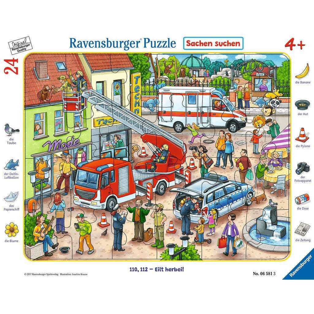 Ravensburger | 110, 112 - Eilt herbei! | Kinderpuzzle | 24 Teile