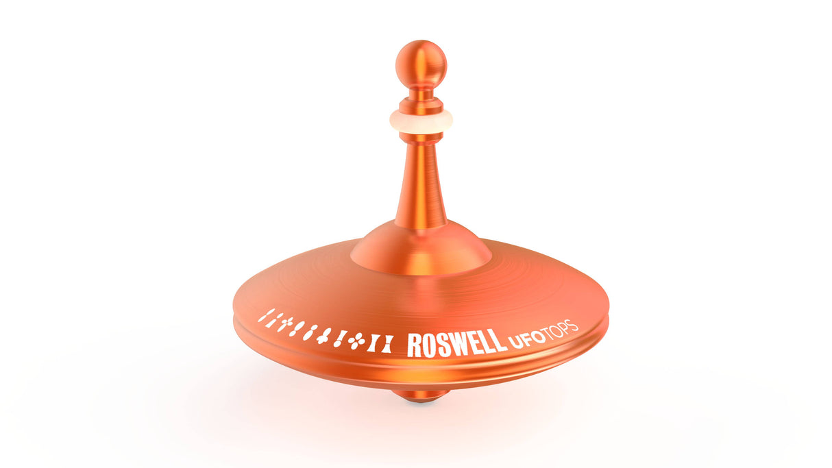 UFO Tops - Metal Spinning Top inspiriert von Roswell, NM UFO Sighting: Kosmisches Silber