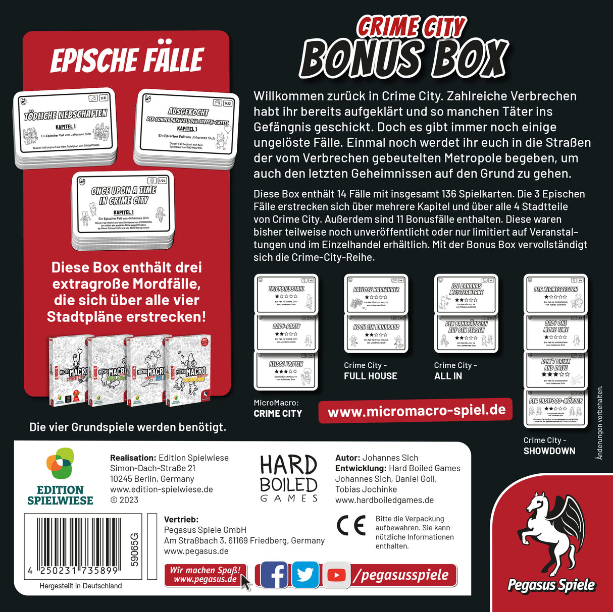 Pegasus Spiele | MicroMacro: Crime City - Bonus Box (Edition Spielwiese)