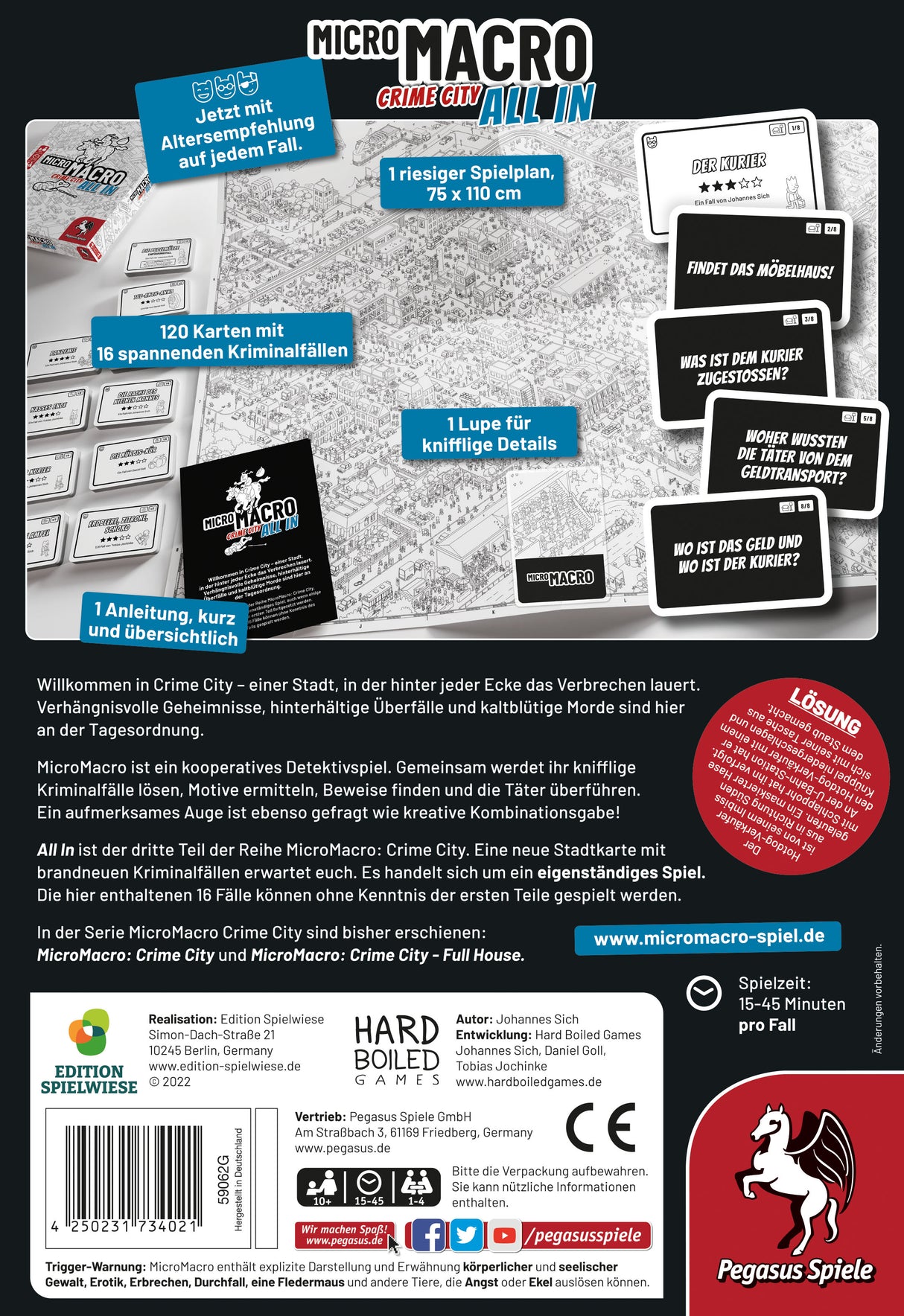 Pegasus Spiele | MicroMacro: Crime City 3 – All In (Edition Spielwiese)