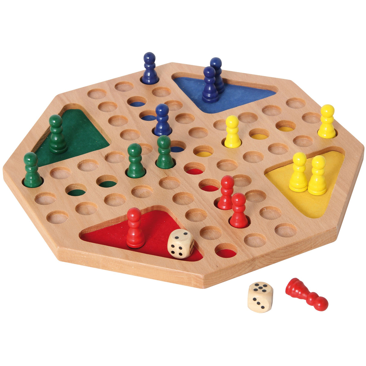 Spiel | Ludo | Holz, achteckig