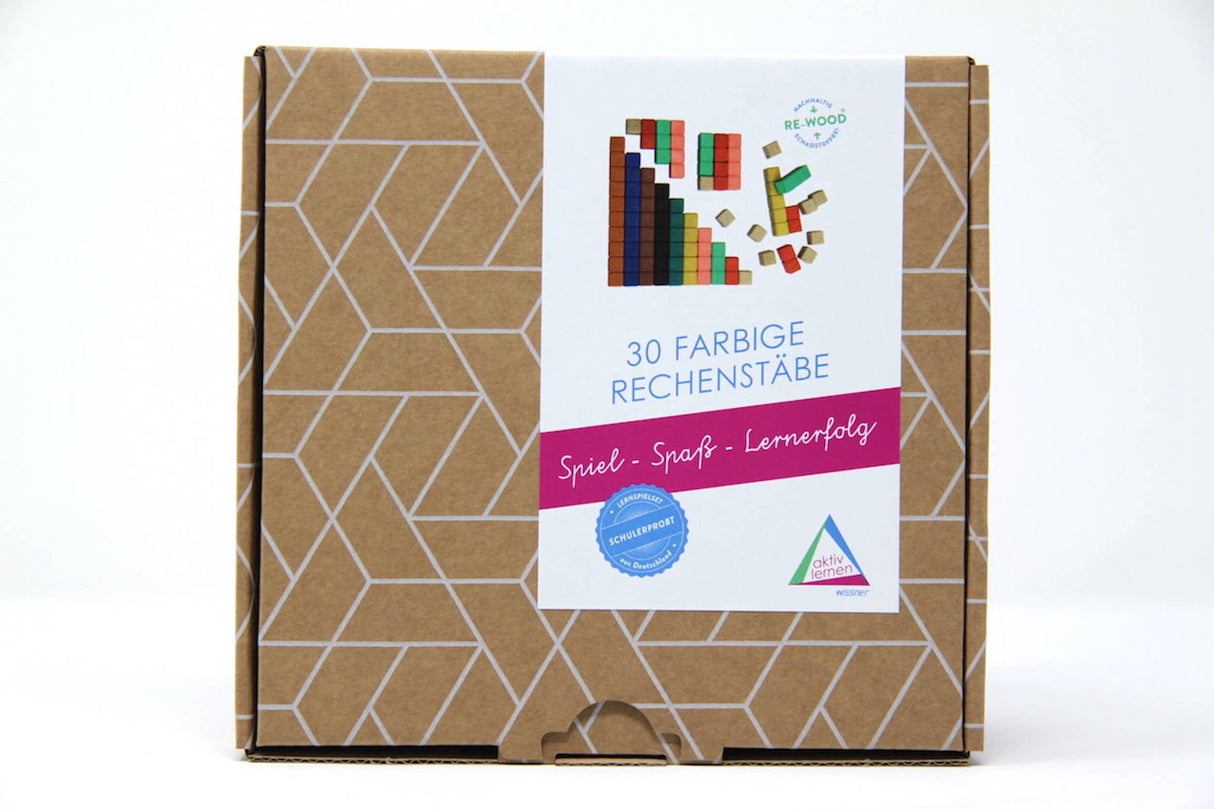 Wissner® aktiv lernen - Rechenstäbchen in 10 Farben | 30 Stück | Mathe lernen Schule