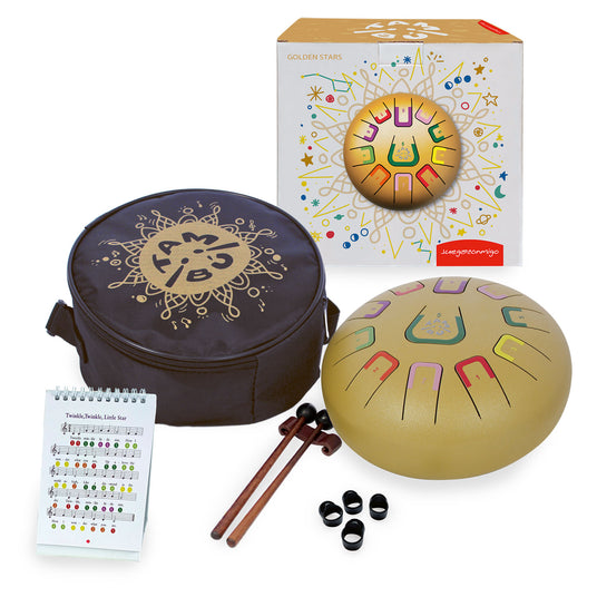 Tambú Zungentrommel 8" | 11 Töne | Golden Stars (Matt Gold)
