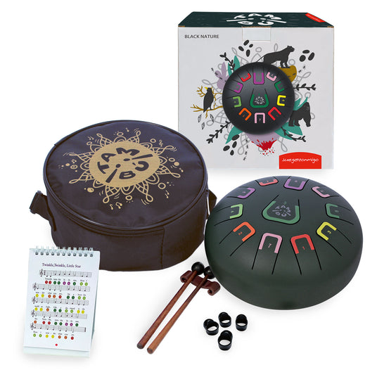 Tambú Zungentrommel 8" | 11 Töne | Black Nature (Matt Schwarz)