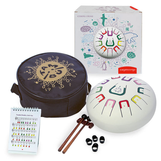 Tambú Zungentrommel 8" | 11 Töne | Iceberg Dream (Matt White)