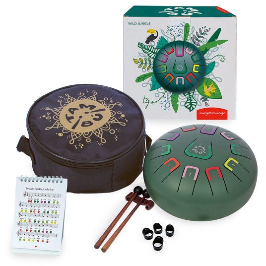 Tambú Zungentrommel 8" | 11 Töne | Wild Jungle (Jungle Green)