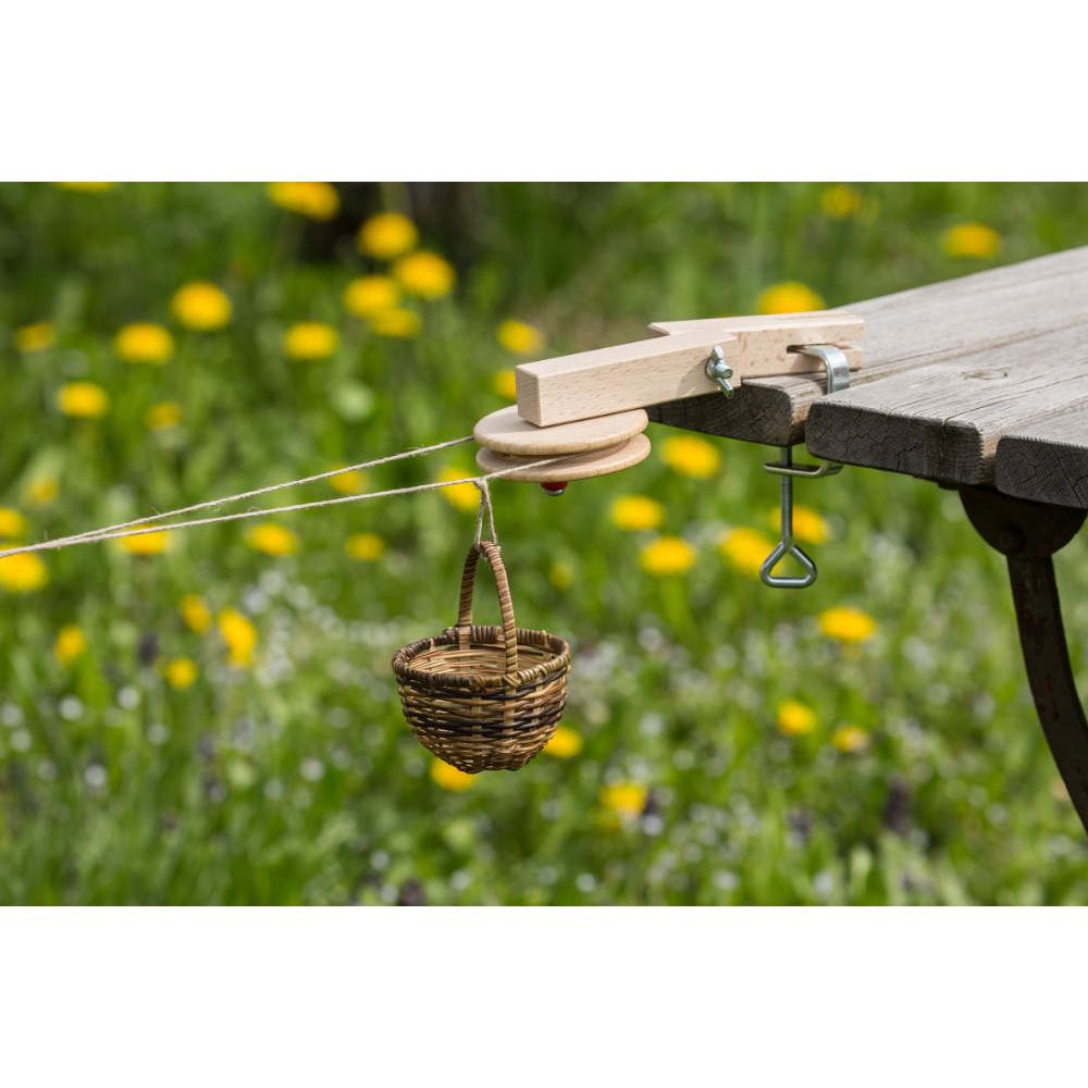 KRAUL | Körbchen Seilbahn Grundkasten mit 10m Seil und 2 gr. Körbchen