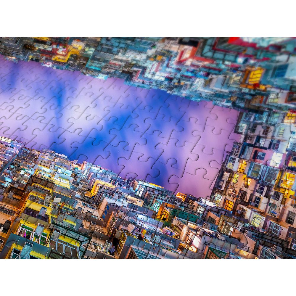 ENJOY Puzzle | 1000 Teile | Buntes Wohnhaus, Hongkong