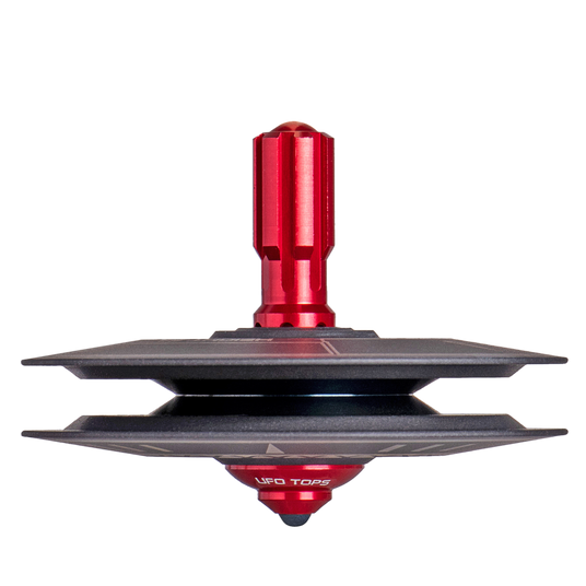 UFO Tops | Height 611 | Kreisel aus Metall: Schwarzes Titan