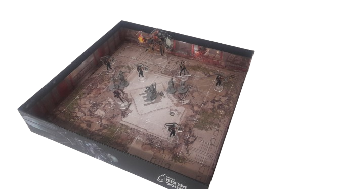 Nanolith Deluxe Erweiterung Spielbrett mit Figuren und Spielkomponenten