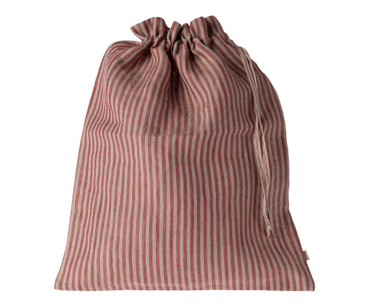 Maileg | Tasche, Groß - Streifen Rot/Dunkler Sand