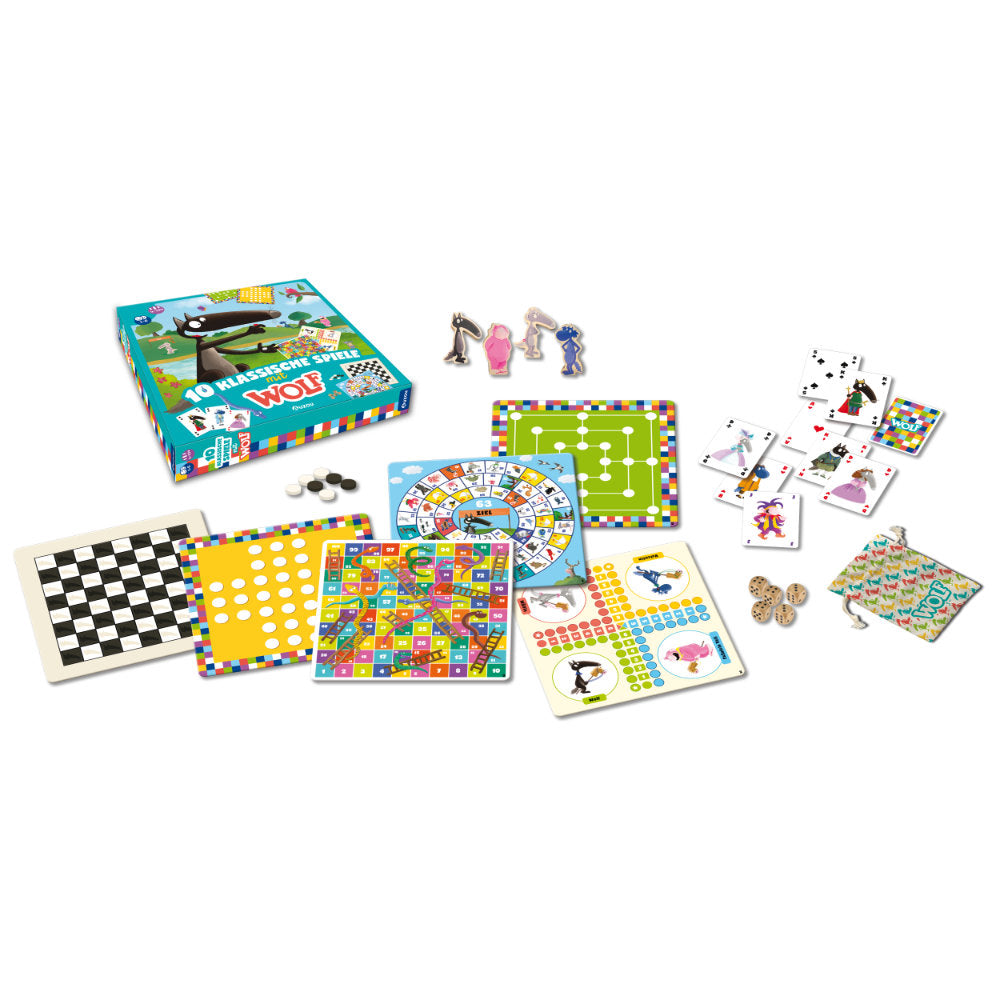 Auzou Spielen | 10 Klassische Spiele mit Wolf