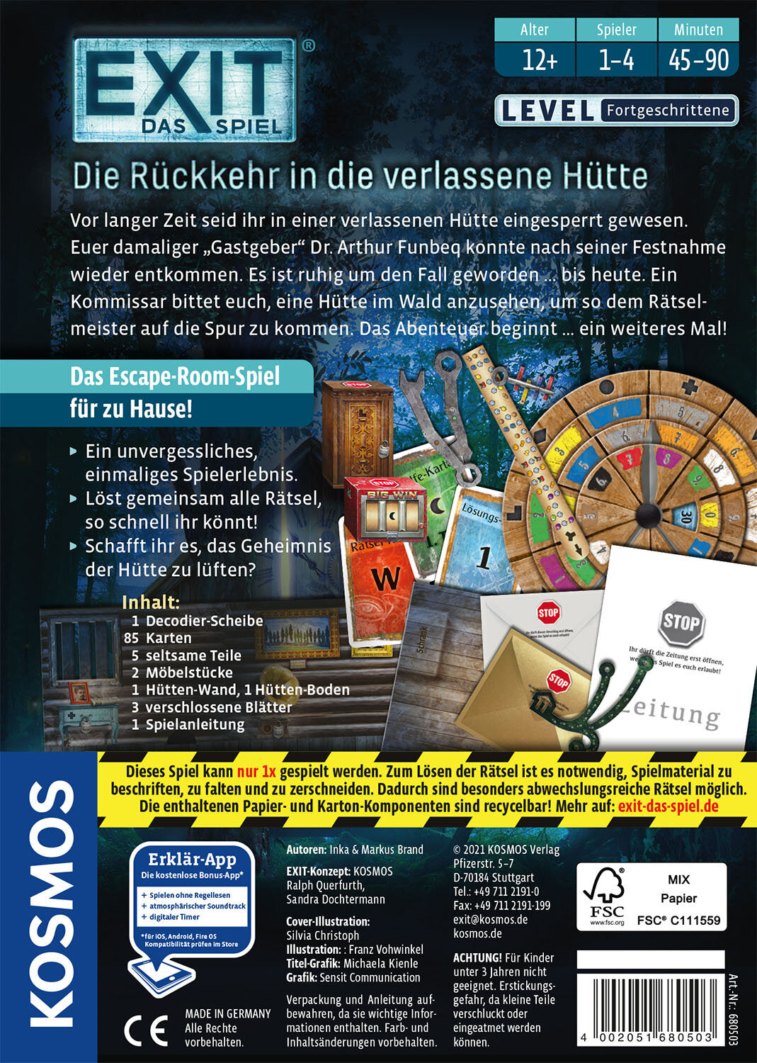 KOSMOS | EXIT® - Das Spiel: Die Rückkehr in die verlassene Hütte (F)