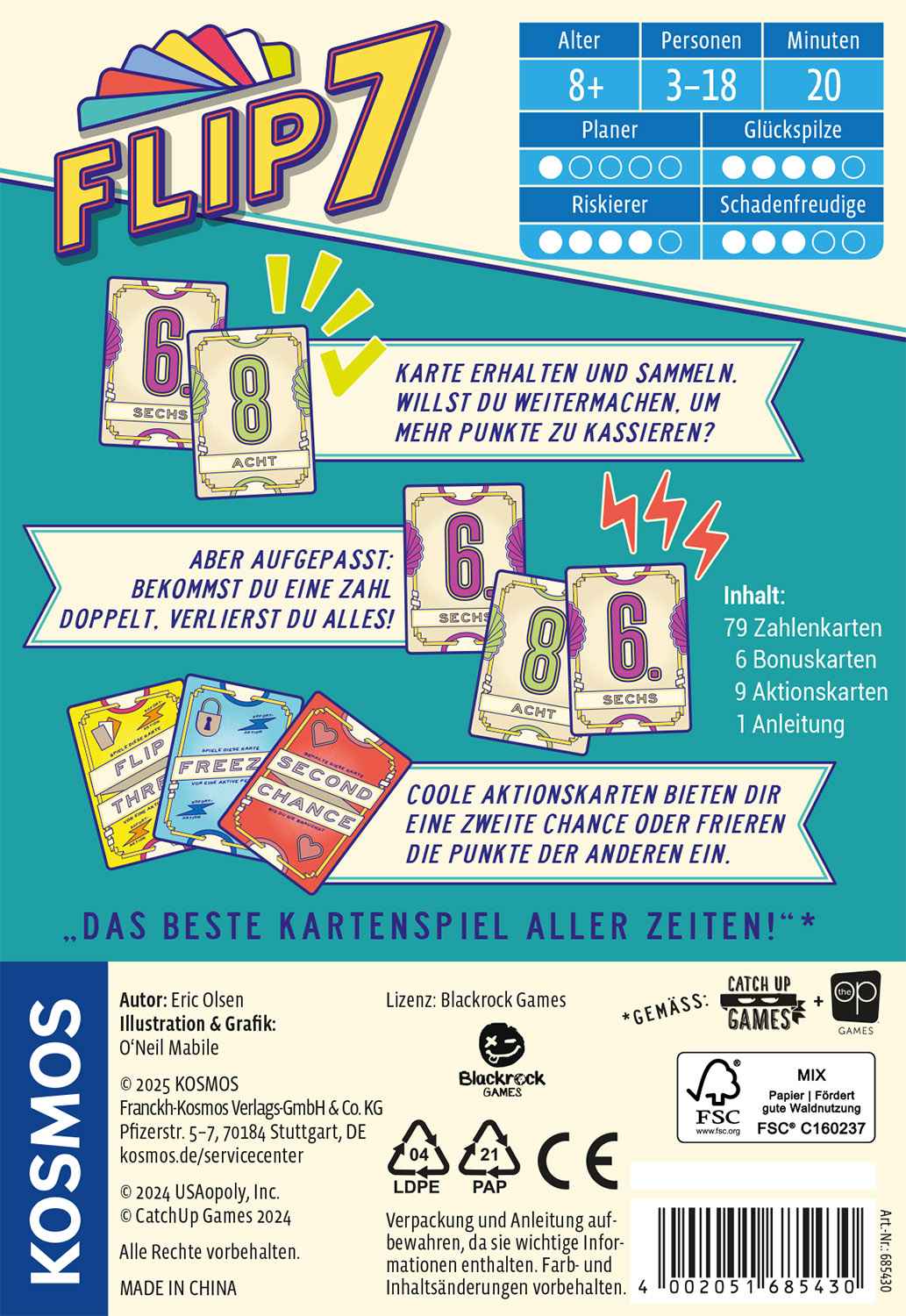 Flip 7 | Kosmos | Nominiert zum "Spiel des Jahres 2025"