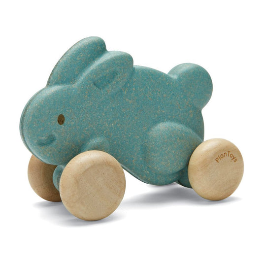 PlanToys | Hase auf Rädern blau