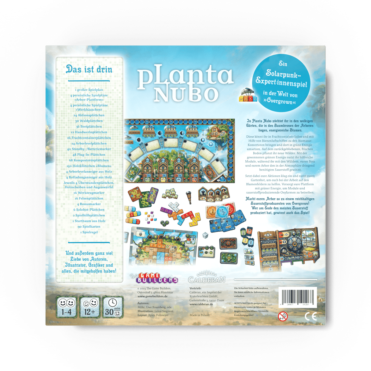 # Planta Nubo Brettspiel mit Spielplan, Karten und Komponenten