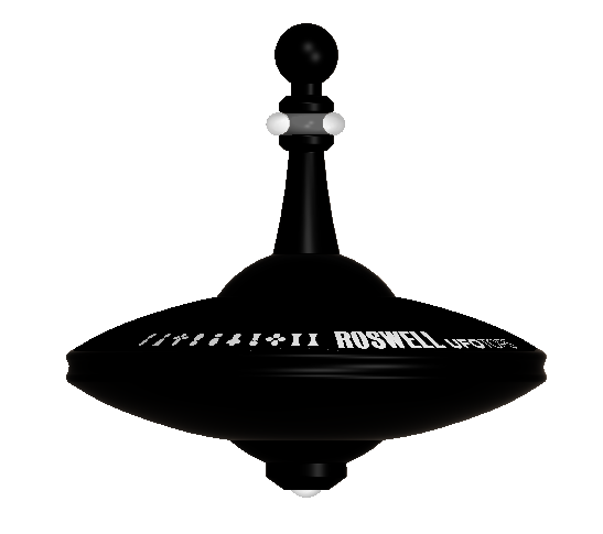 UFO Tops - Metal Spinning Top inspiriert von Roswell, NM UFO Sighting: Kosmisches Silber