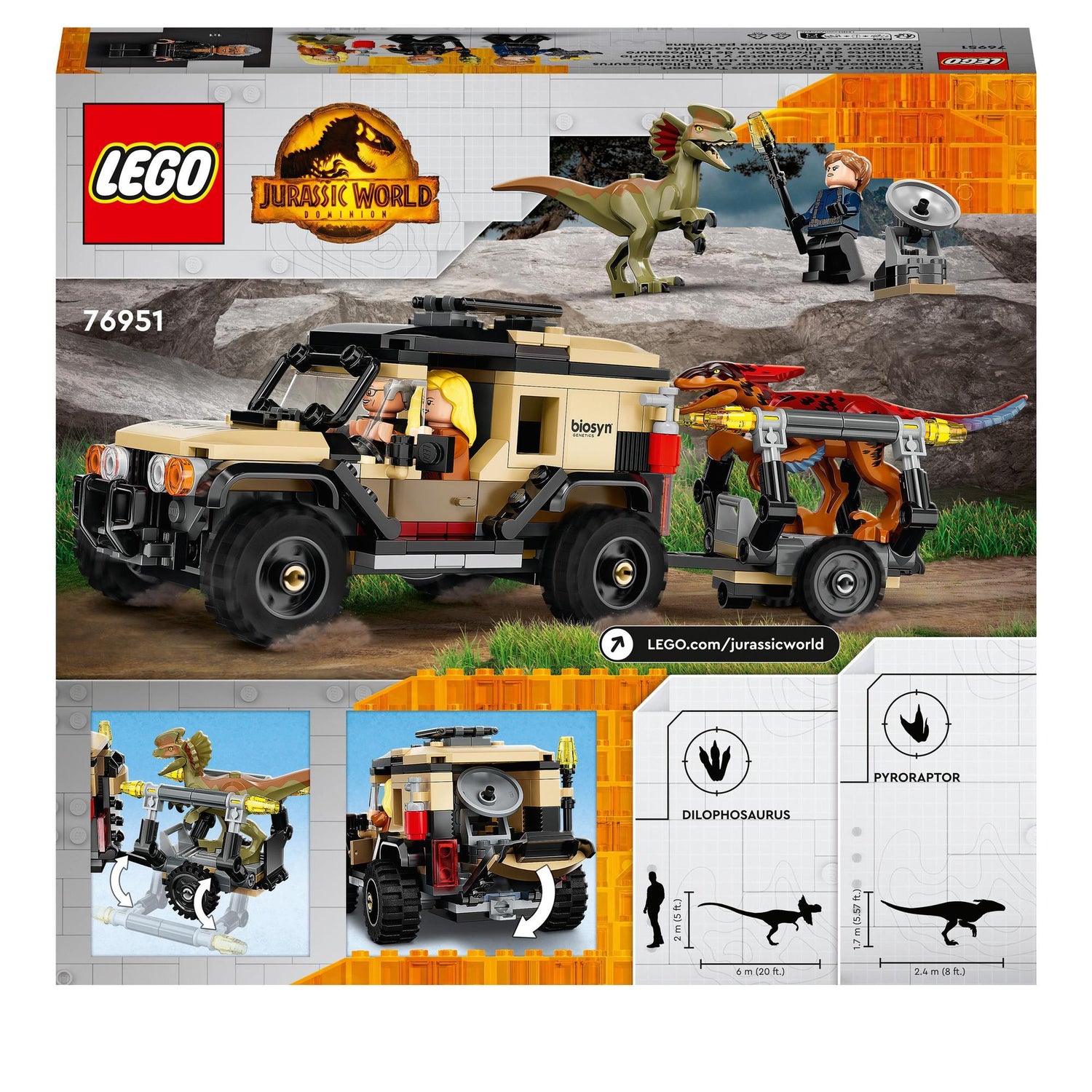 LEGO® | 76951 | Pyroraptor & Dilophosaurus Transport