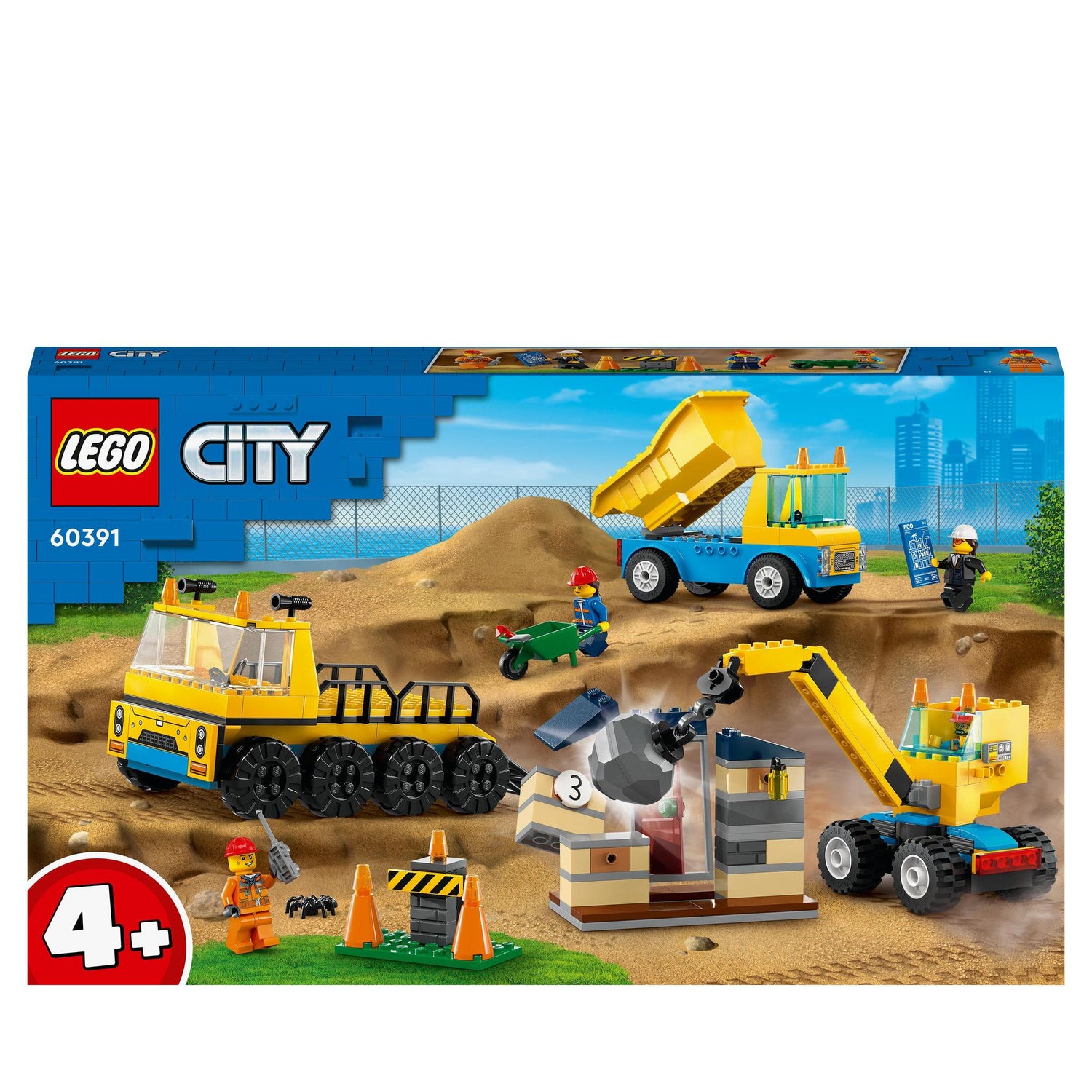 LEGO® | 60391 | Baufahrzeuge und Kran mit Abrissbirne