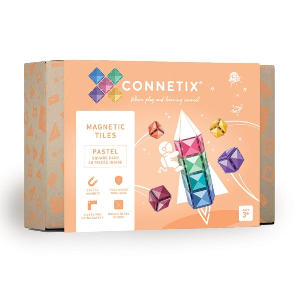 Connetix Magnetbausteine | Pastel | Square Pack | 40 Teile