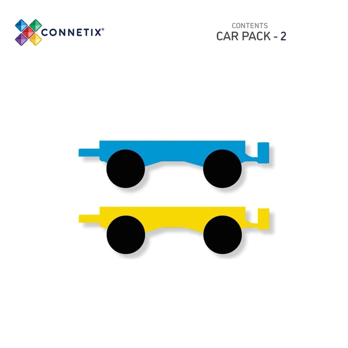 Connetix Magnetbausteine | Rainbow | Car Pack | 2 Teile