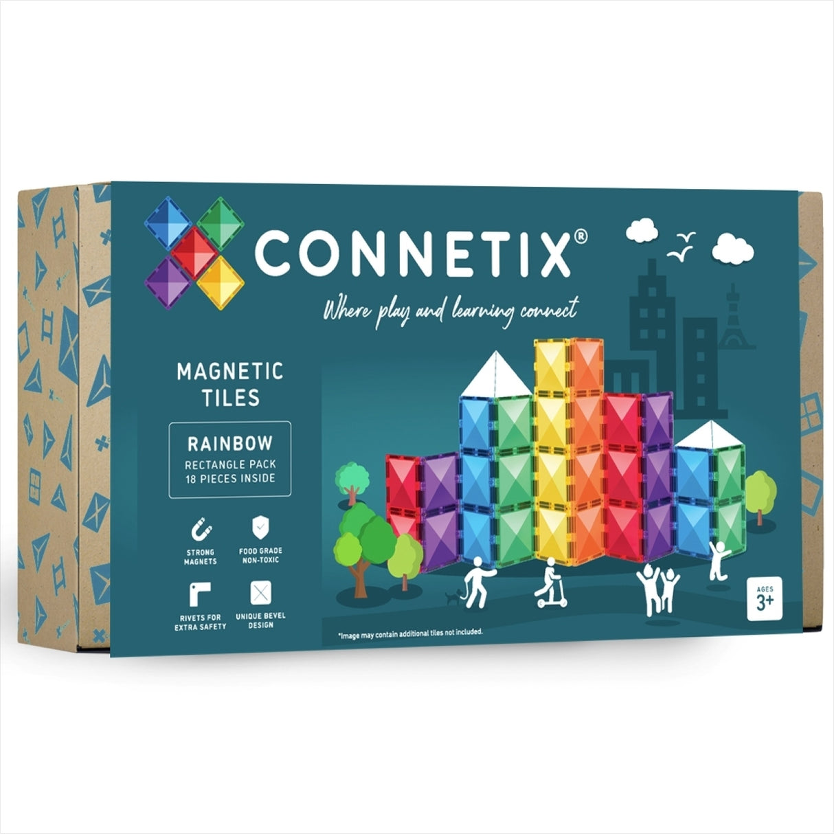 Connetix Magnetbausteine | Rainbow | Rectangle Pack | 18 Teile