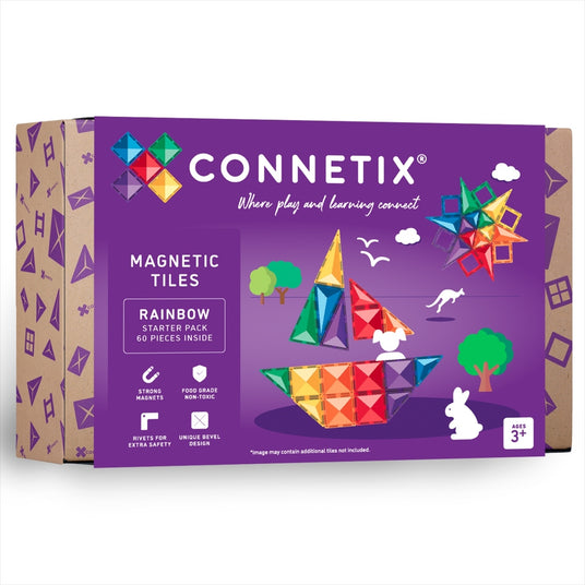 Connetix Magnetbausteine | Rainbow | Starter Pack | 60 Teile