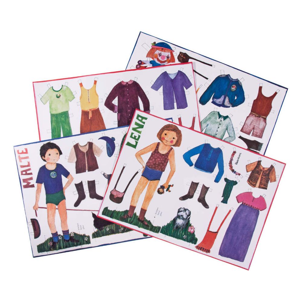 KRAUL | Ausschneide-Bastelbogen Anzeihpuppen "Lena & Malte"