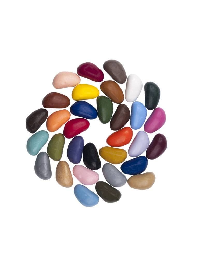 Crayon Rocks EU - 32 Wachsmalstifte in ecrufarbenem Baumwollsäckchen