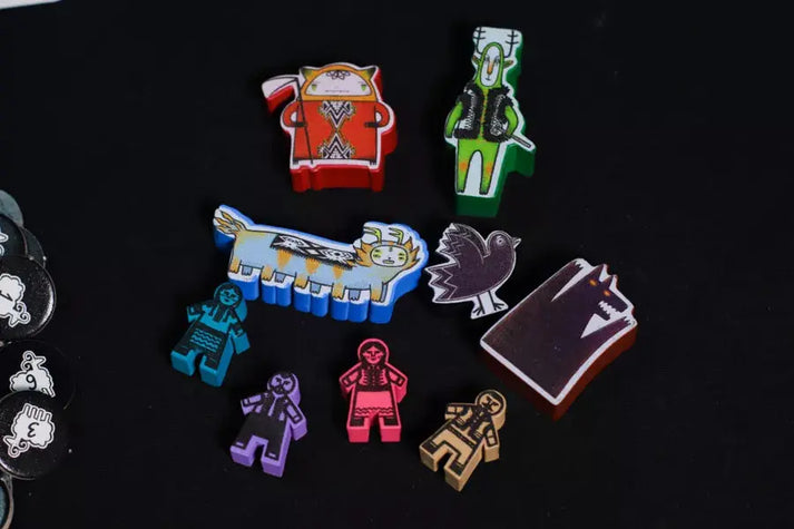 Koalla Spiele Aridnyk Figuren Set bunte Charaktere schwarzer Hintergrund