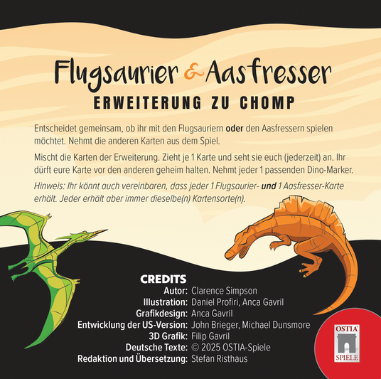 Chomp | Erweiterung - Flugsaurier und Aasfresser | Ostia Spiele