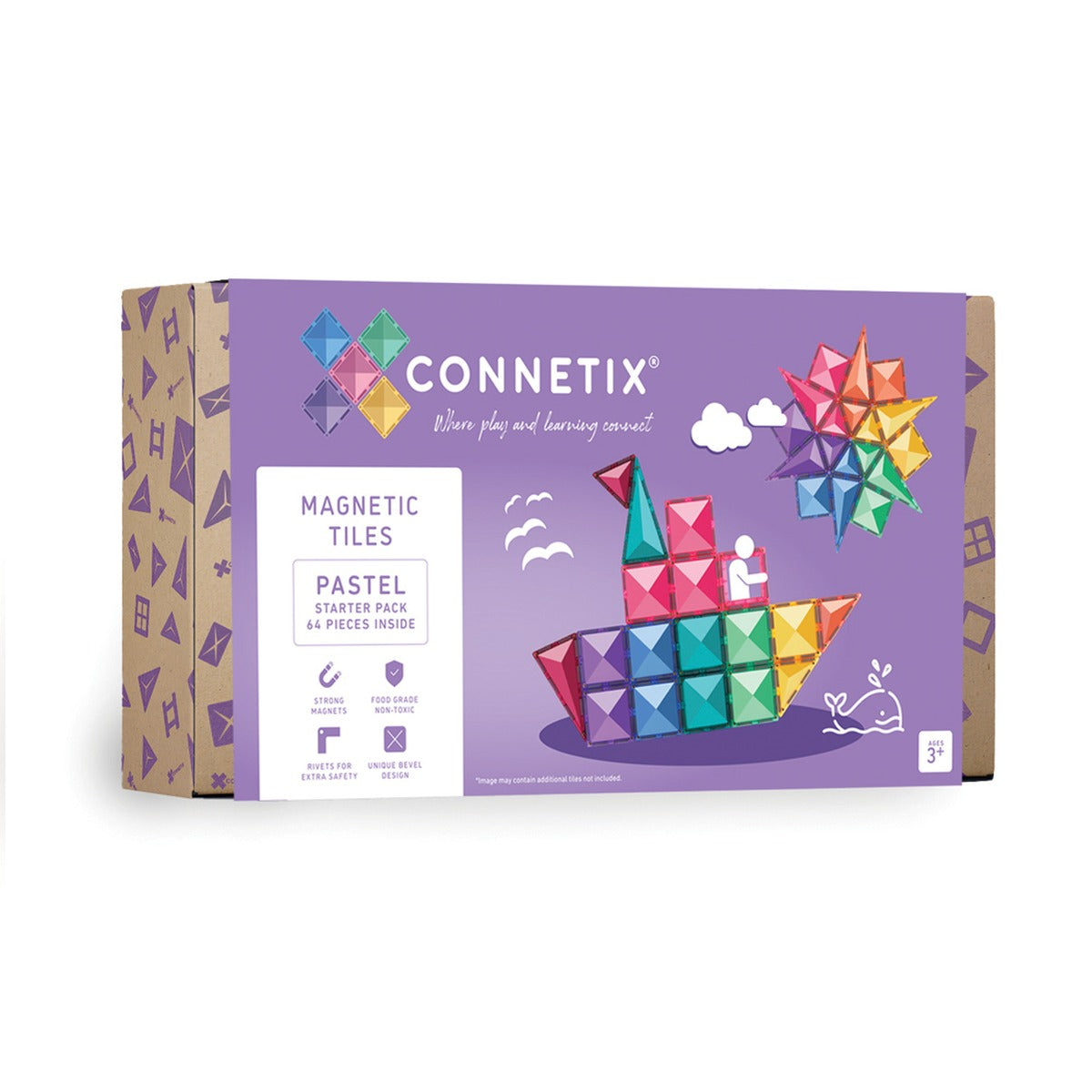 Connetix Magnetbausteine | Pastel | Starter Pack | 64 Teile