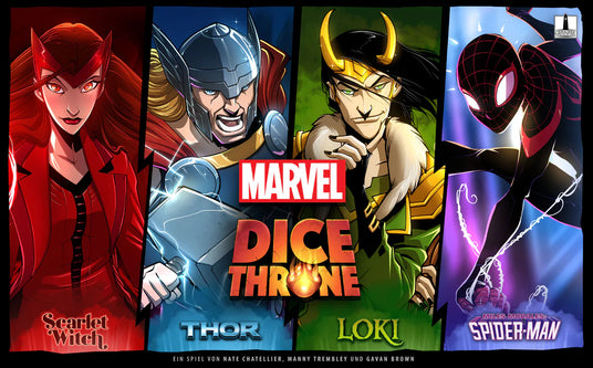 Dice Throne | Marvel | Scarlet Witch, Thor, Loki & Spider-Man | nur stationärer Verkauf