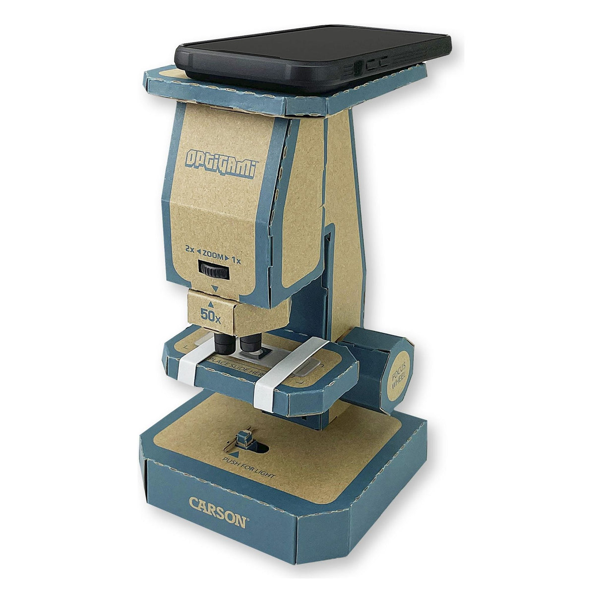 CARSON | Optigami Pappmikroskop-Bausatz zum Selberbauen