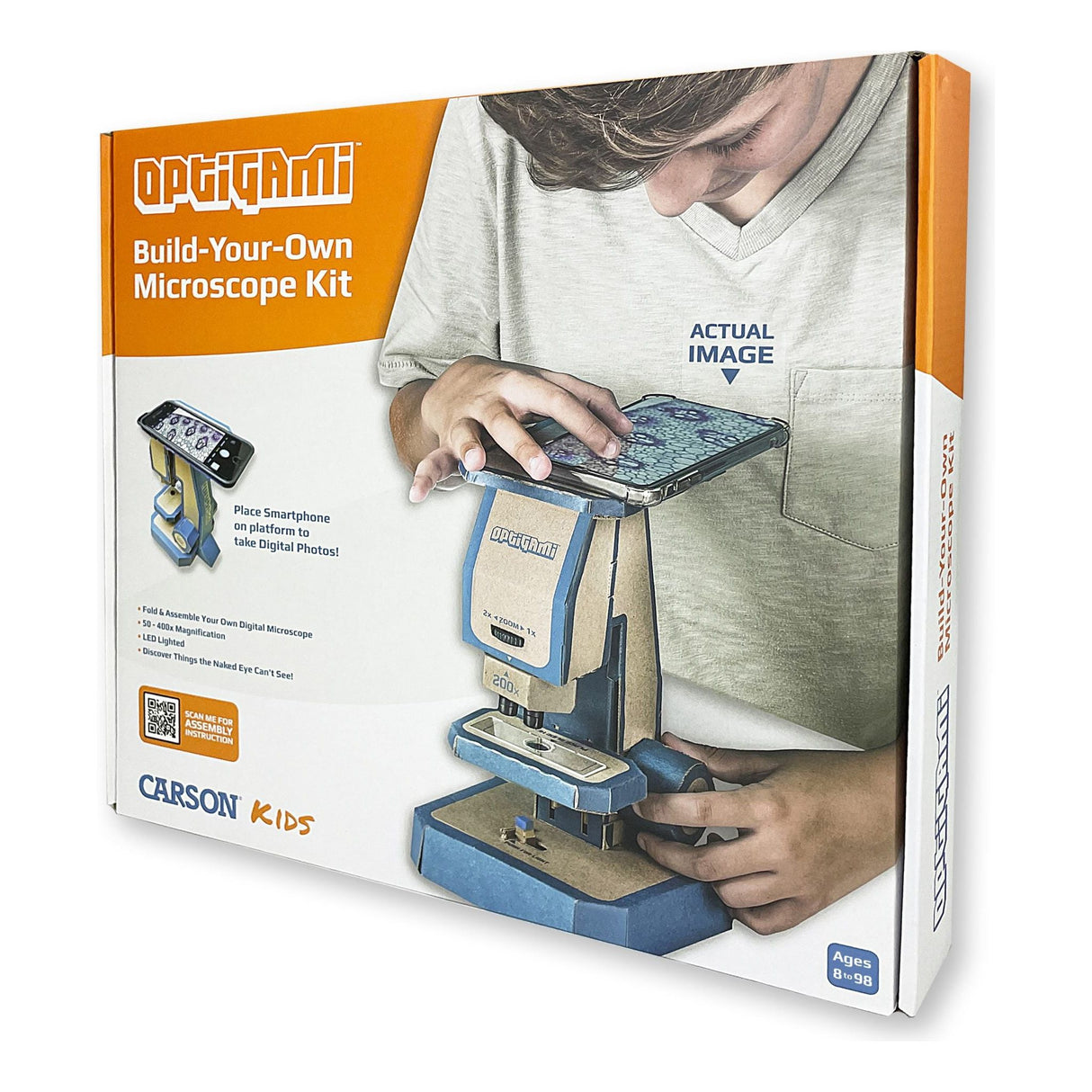 CARSON | Optigami Pappmikroskop-Bausatz zum Selberbauen