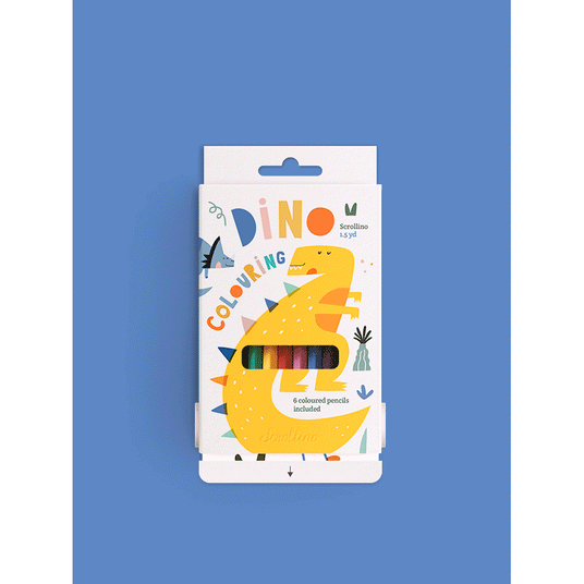 Scrollino® | DINO Coloring | Malbuch für Kinder | Englische Version