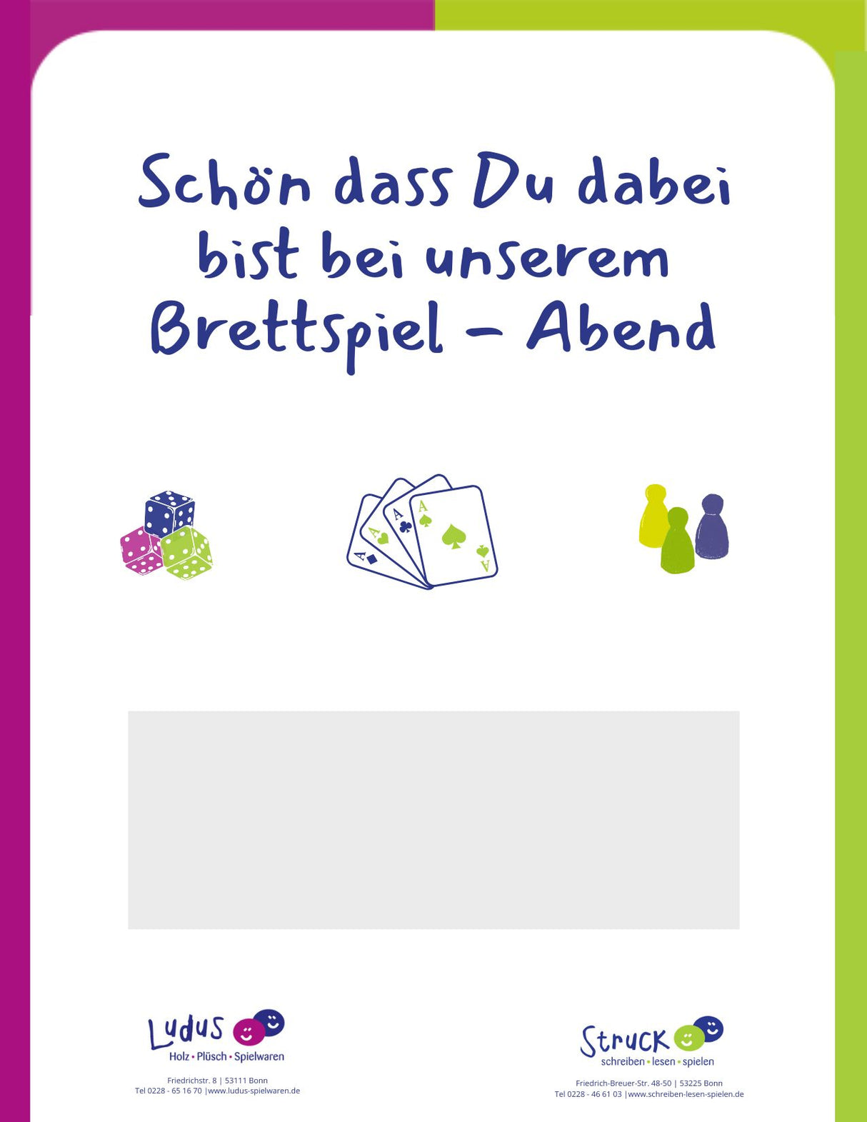 Brettspiel-Abende für Kunden und Freunde
