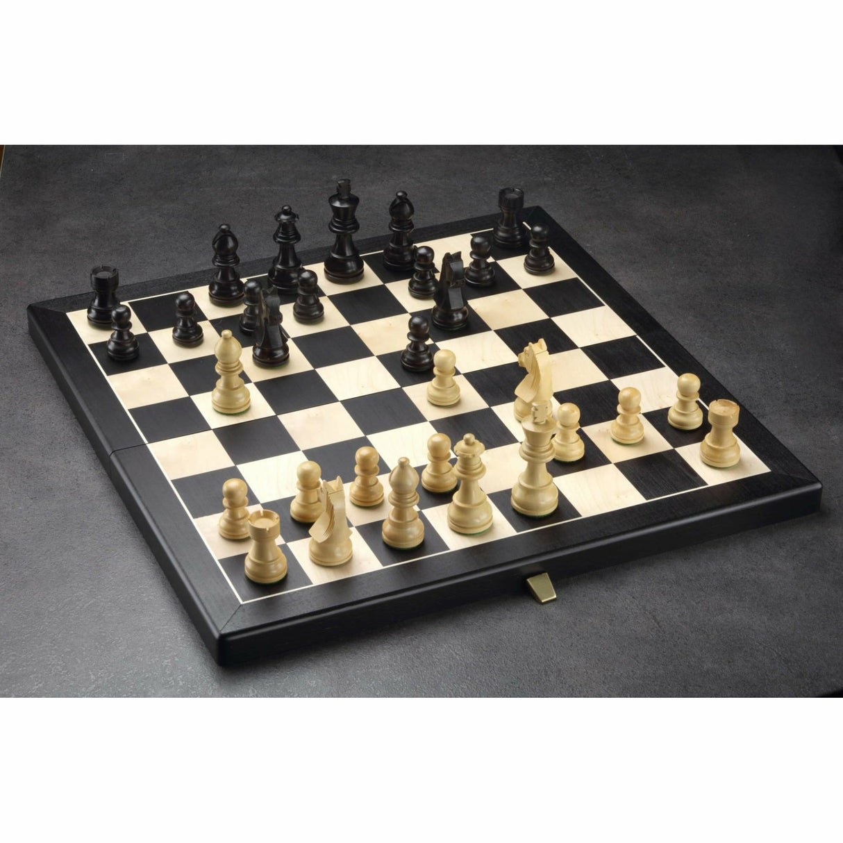 Schachkassette in Schwarz/Ahorn, magnetisch, Feldgröße 35mm