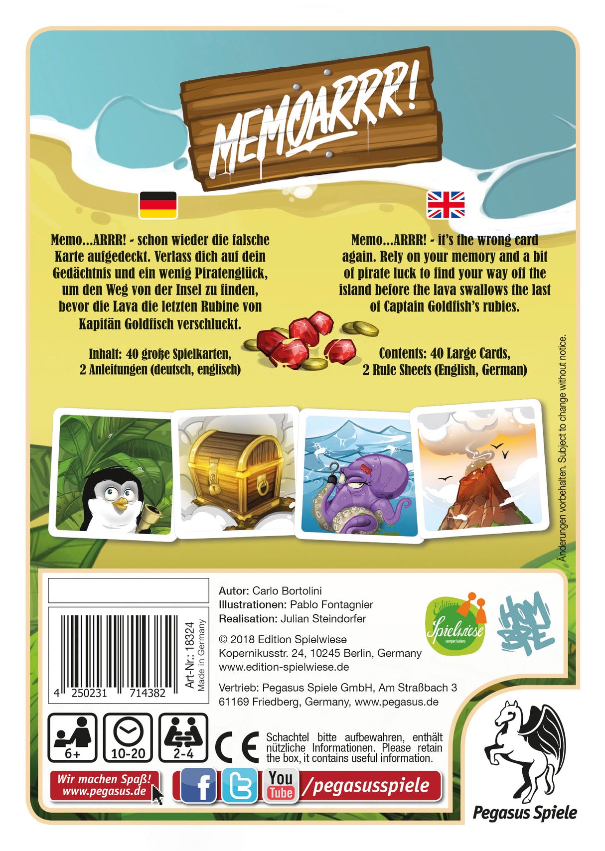 Pegasus Spiele | Memoarrr! (Edition Spielwiese) *Empfohlen Spiel des Jahres 2018*