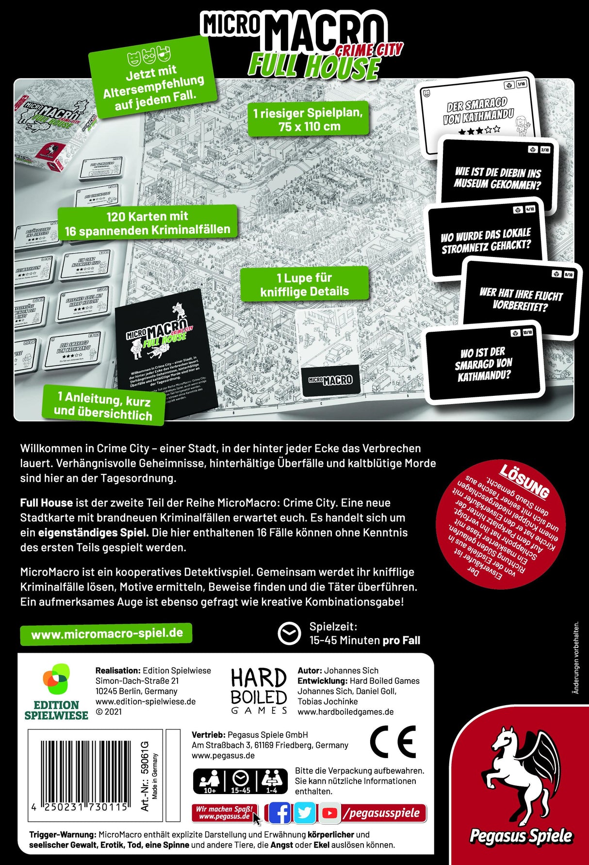 Pegasus Spiele | MicroMacro: Crime City 2 – Full House (Edition Spielwiese)