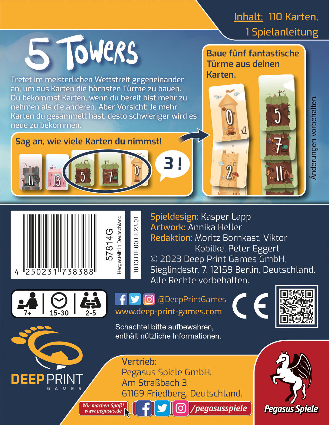 Pegasus Spiele | 5 Towers (Deep Print Games)