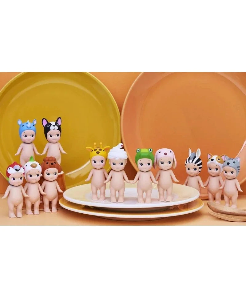 Sonny Angel Animal Series 3 Figuren mit bunten Tierkopfaufsätzen in Sammlerbox