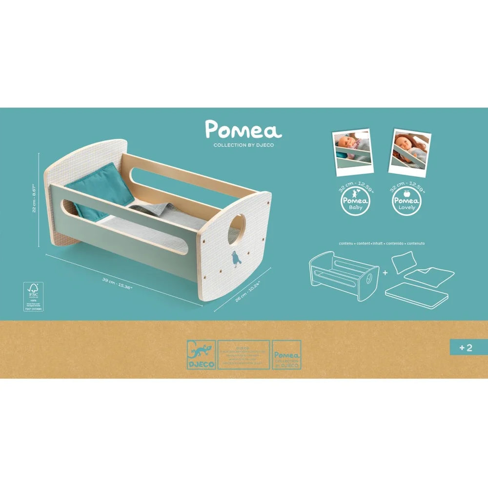 POMEA Puppenwiege Blue Night mit Bettwäsche und Zubehör von Djeco