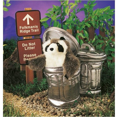 Folkmanis Puppets | Waschbär im Mülleimer / Raccoon in Garbage Can
