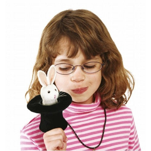 Folkmanis Puppets | Mini Hase im Hut / Mini Rabbit in Hat