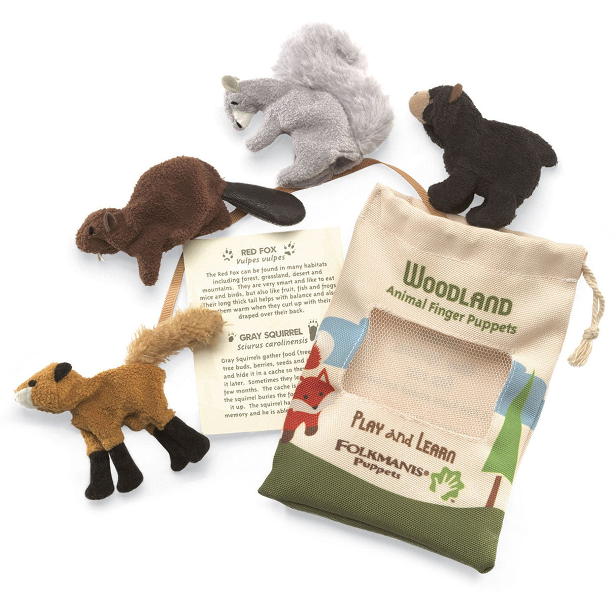 Folkmanis Puppets | Spielset Waldtiere / Woodland Animal Set