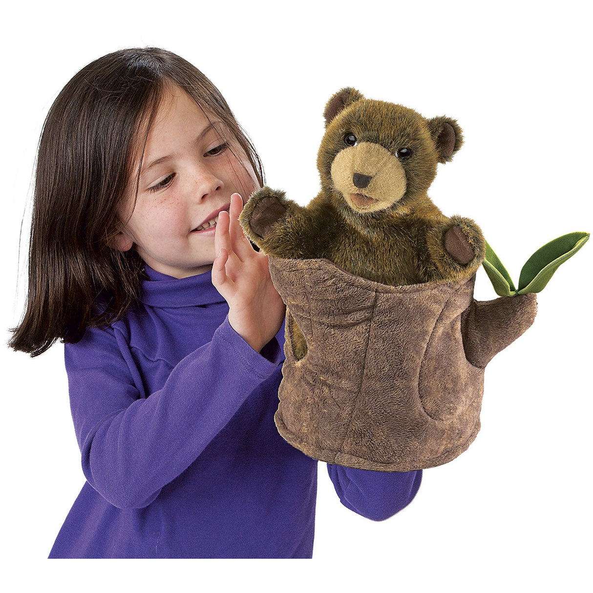 Folkmanis Puppets | Bär im Baumstamm / Bear in Tree Stump
