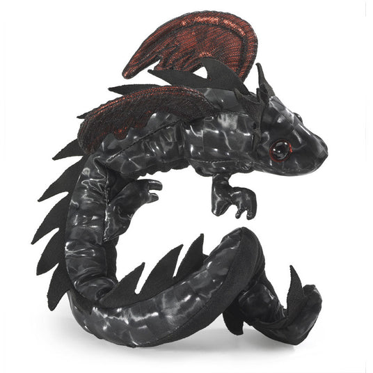 Folkmanis Puppets | Drachen Armband schwarz / Midnight Dragon Wristlet